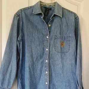 Ralph Lauren woman's denim shirt size Petite Medium